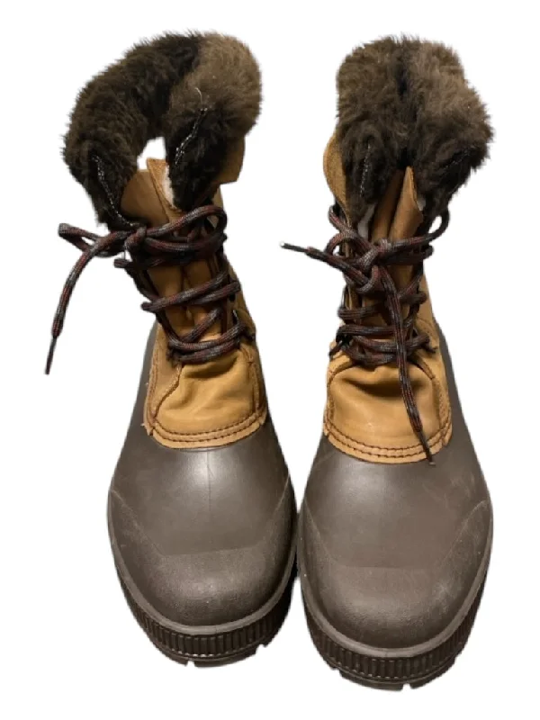 snow boots for men with adjustable ankle strapsSorel Shoe Size 11 Brown Leather & Rubber Fur lace up Snow Boot Boots