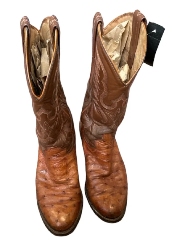 Cowboy boots for dusty mesa bootsTony Lama Shoe Size 7.5 Brown Leather Ostrich Cowboy Boots