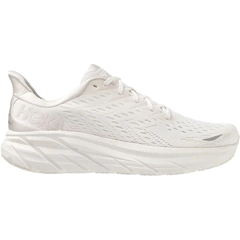 Athletic shoes with satin heels-Women's Hoka One One Clifton 8 White Mesh