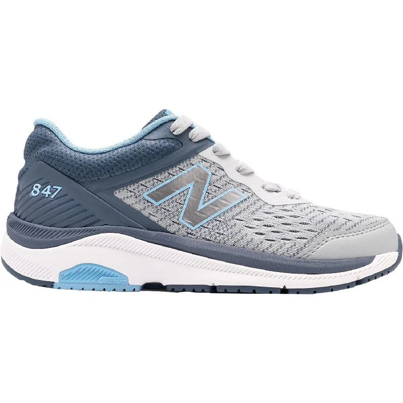 Athletic shoes with grid midsoles-Women's New Balance WW847LG4 Walking Shoes Light Aluminum/Vintage Indigo Synthetic