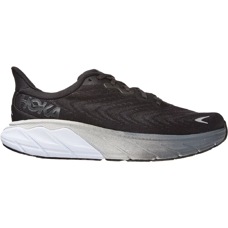 Athletic shoes with curved midsoles-Men's Hoka Arahi 6 Black/White Mesh