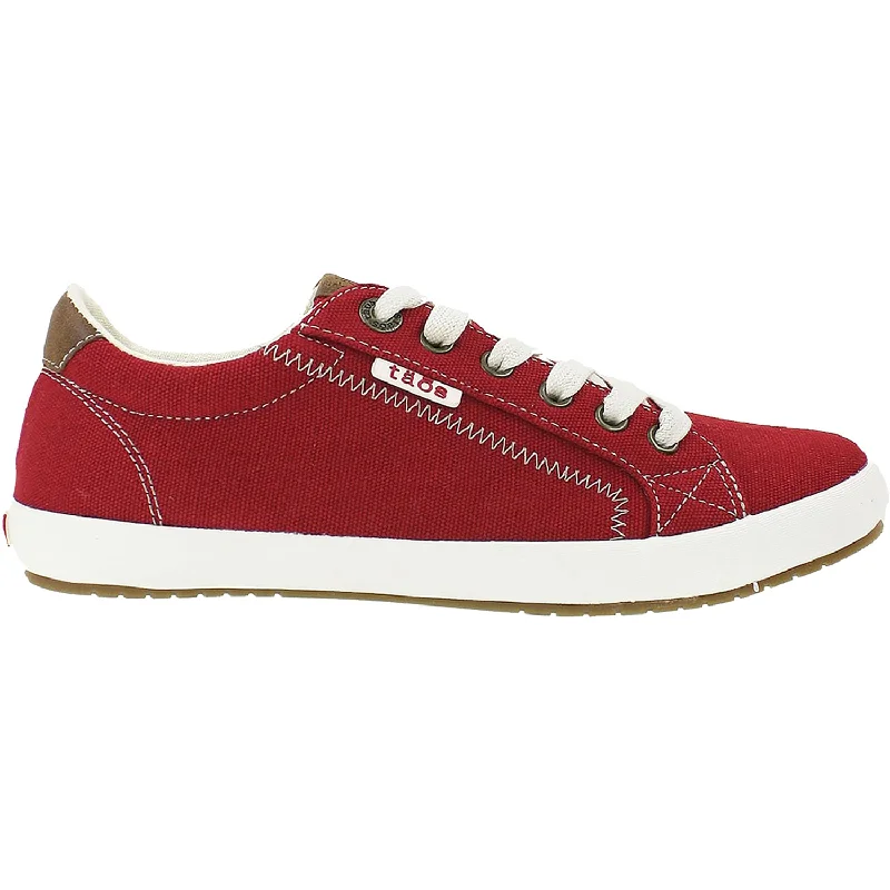 Casual shoes with earthy hues-Women's Taos Star Burst Red Canvas