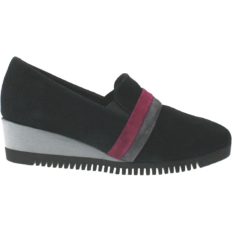 Casual shoes for casual bowling nights-Women's Sabrinas Quebec 89504 Black/Grey/Burgundy Suede