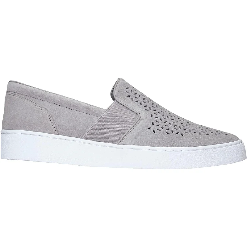 Casual shoes with lightweight treads-Women's Vionic Kani Light Grey Suede