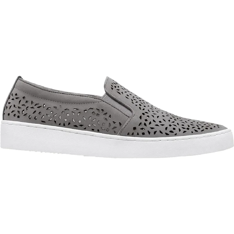 Casual shoes for casual arcade trips-Women's Vionic Midi Perf Grey Leather