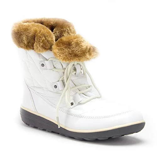 snow boots for women with faux leatherWomen's Hike-02 Outdoor Fur Cuff Lace-Up Quilted Winter Snow Boots