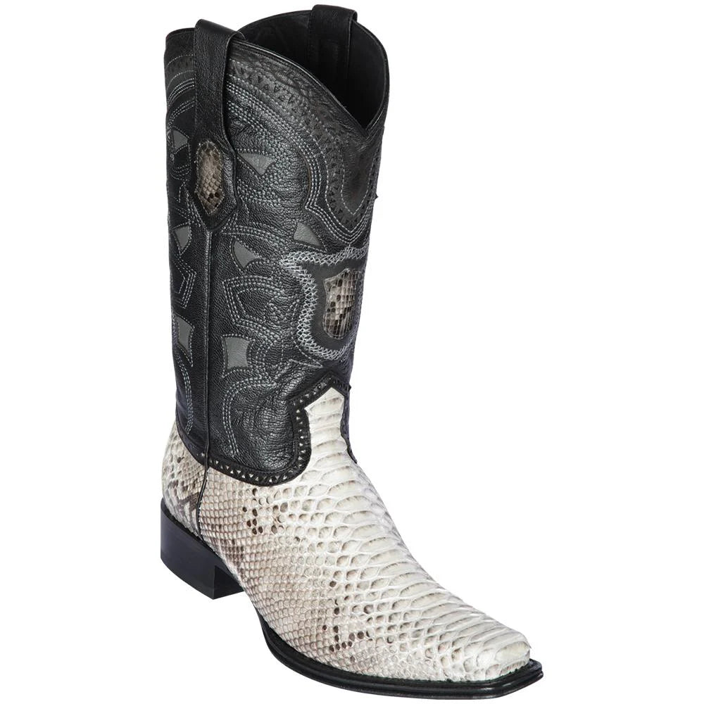 Cowboy boots for rugged mesa styleLos Altos 765749 Men's Natural Genuine Python European Square Toe Cowboy Boots