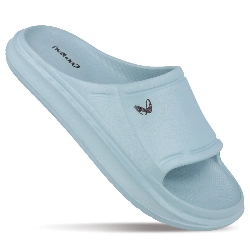 sandals for men with velcro closure for quick adjustments-Walkaroo Men Slider  - WC4268 Aqua