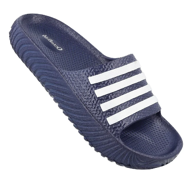 sandals for men with soft insoles for long-lasting comfort-Walkaroo Men's Sliders  - WC8762 Dark Blue