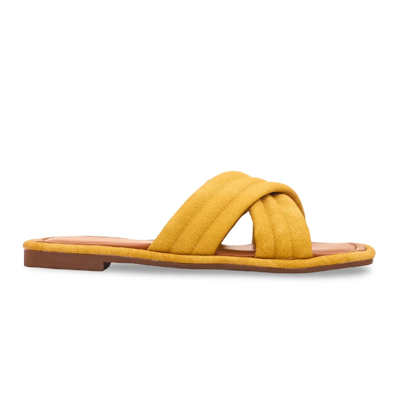 Slippers for foot blissYellow Formal Slipper FR8071