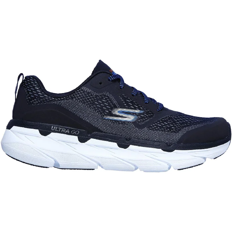 Athletic shoes for ankle comfort-Men's Skechers Max Cushioning Premier Navy Mesh