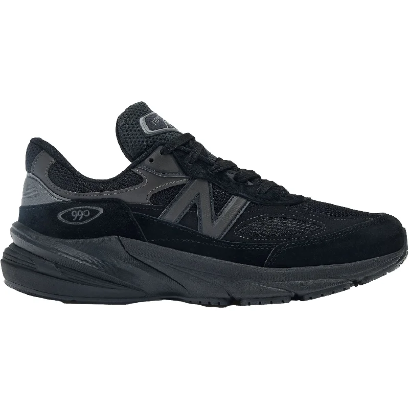 Athletic shoes for damp jogs-Unisex New Balance U990BB6 Black/Black Suede/Mesh