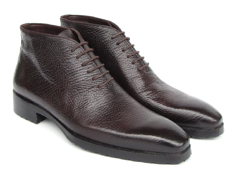 Ankle boots for pure style-Paul Parkman Men's Brown Floater Leather Ankle Boots (ID#793BRW82)