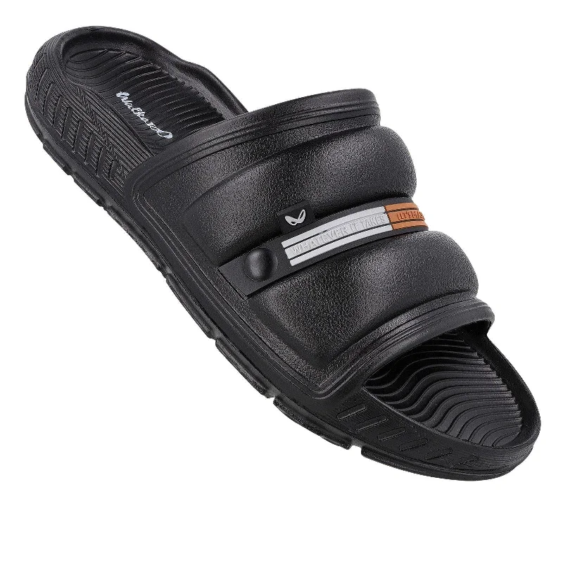 sandals with adjustable buckles for a secure fit-Men's Flip Flop Sliders  - WC8740 Black