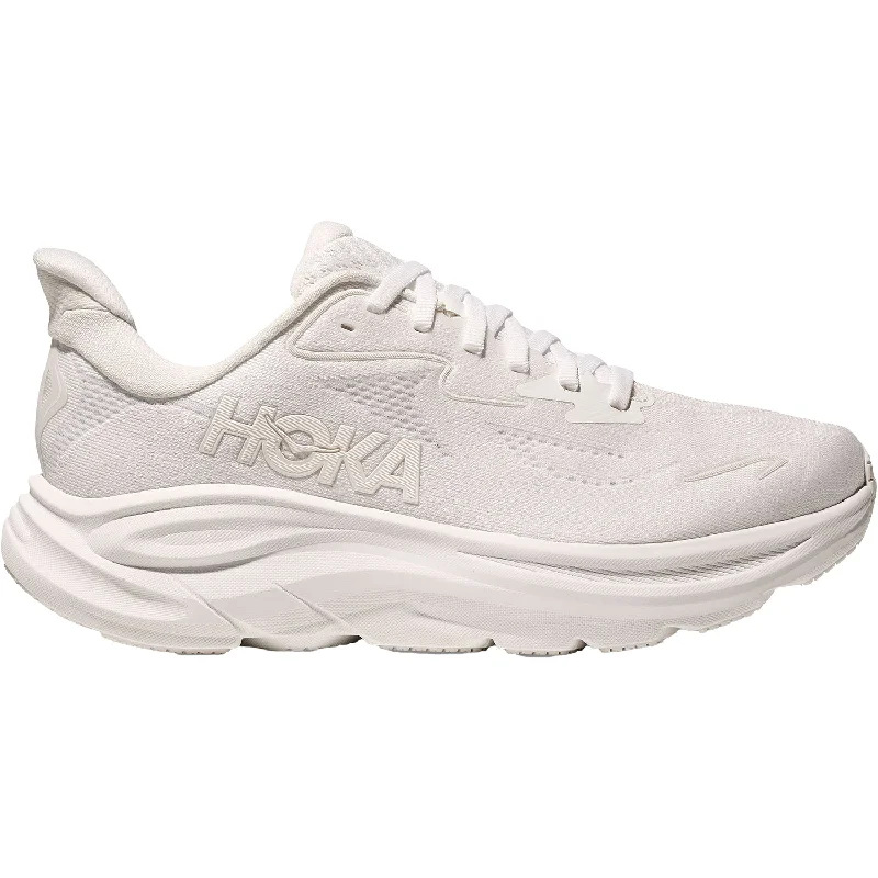 Athletic shoes with bold heels-Men's Hoka Clifton 10 White/White Mesh