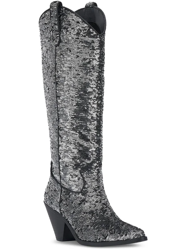 Cowboy boots for country meadow wearIpiriah Womens Sequined Tall Cowboy, Western Boots