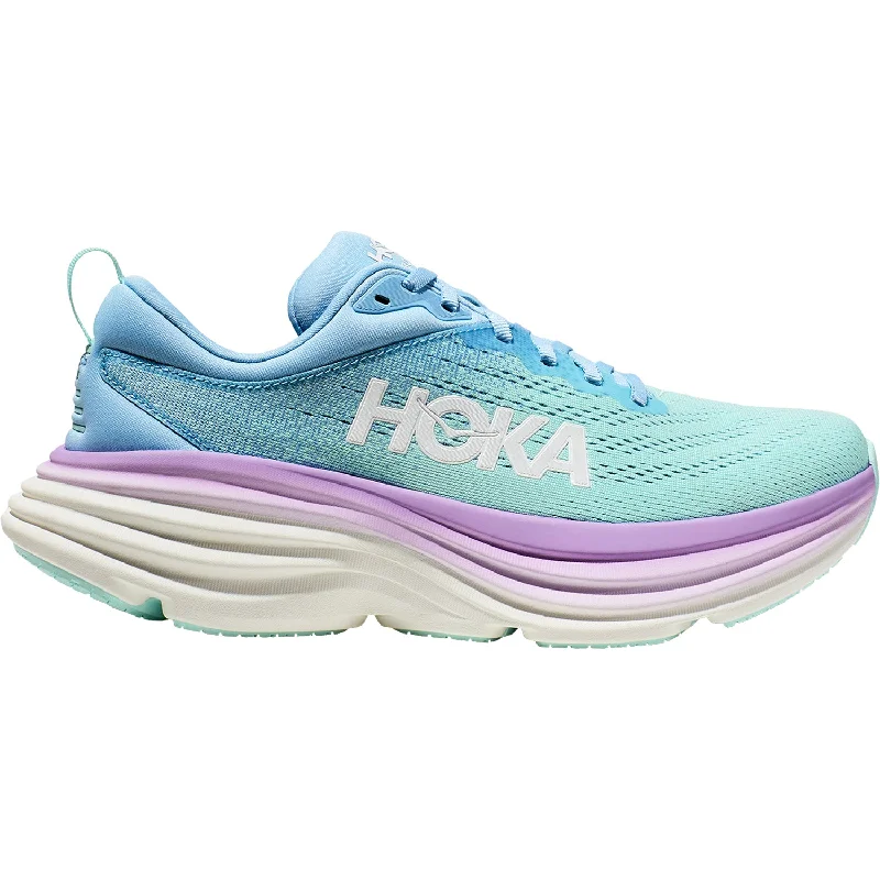 Athletic shoes with bumpy midsoles-Women's Hoka Bondi 8 Airy Blue/Sunlit Ocean Mesh