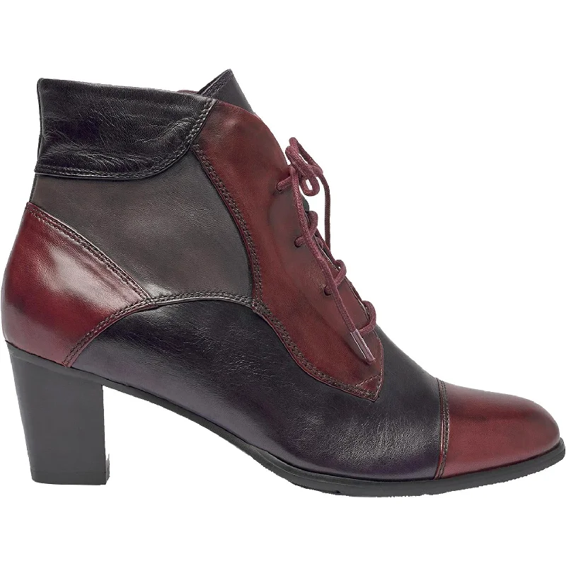 Stylish Booties for men with subtle accents-Women's Regarde Le Ciel Sonia-123 Sangria Glove Leather