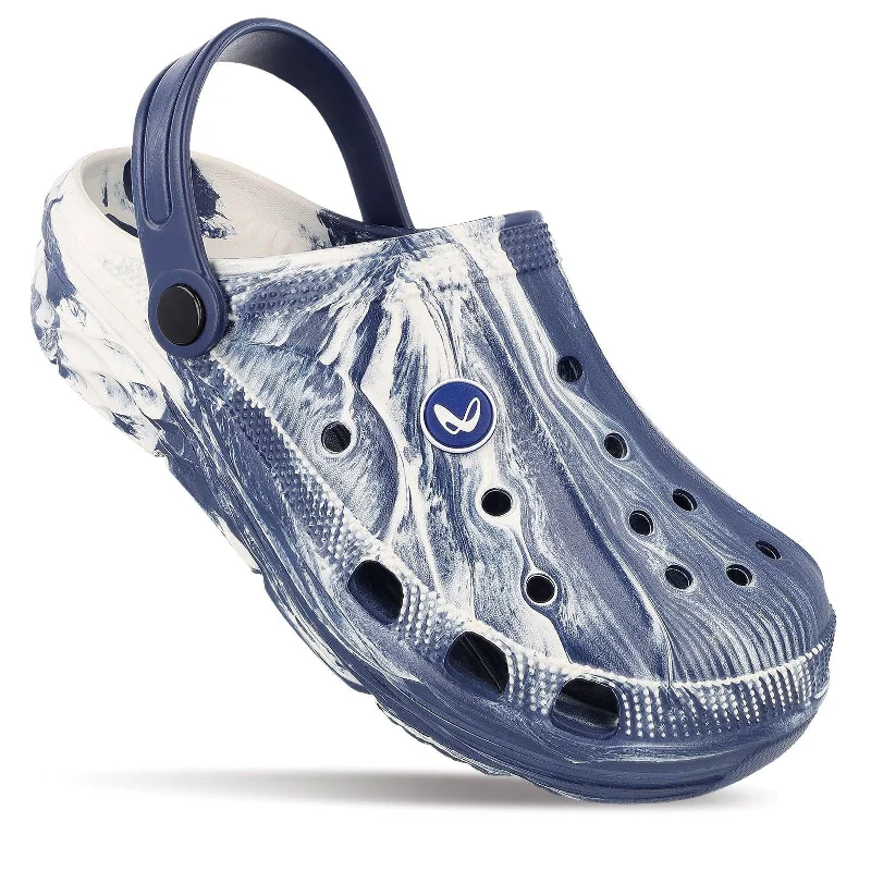 sandals for men with sporty design for active wear-Walkaroo Mens Clogs  - WC8739 Blue White