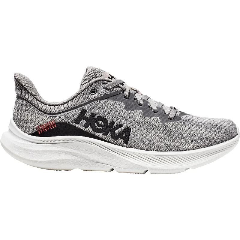 Athletic shoes with metallic soles-Men's Hoka Solimar Limestone/Black Mesh