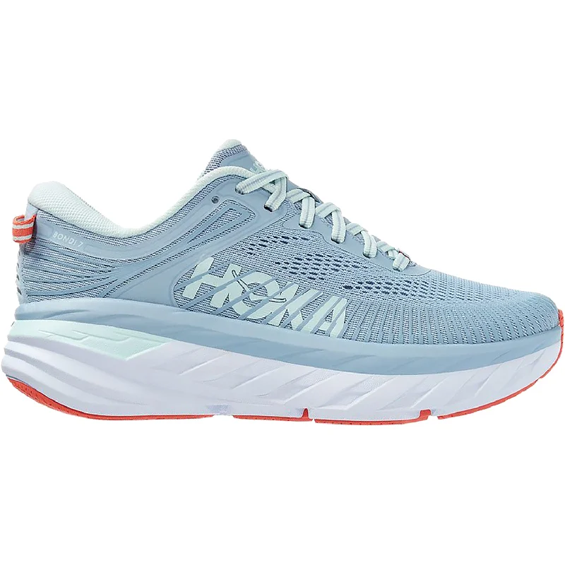 Athletic shoes for dusk paths-Women's Hoka Bondi 7 Blue Fog/Blue Glass Mesh