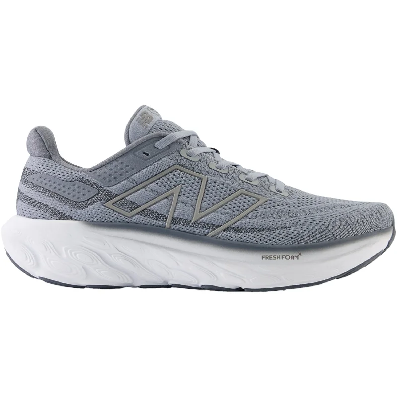 Athletic shoes with knobby soles-Men's New Balance Fresh Foam X M1080G13 Steel/Titanium/White Mesh