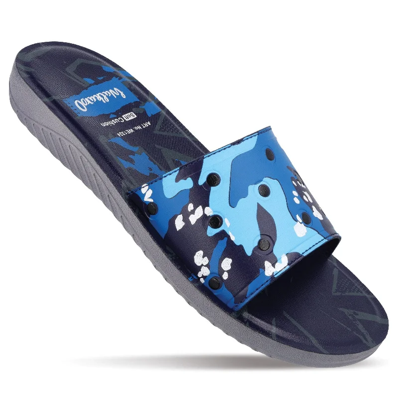 sandals for women with padded insoles for extra comfort-Printed Men's Slider - WE1324 Blue