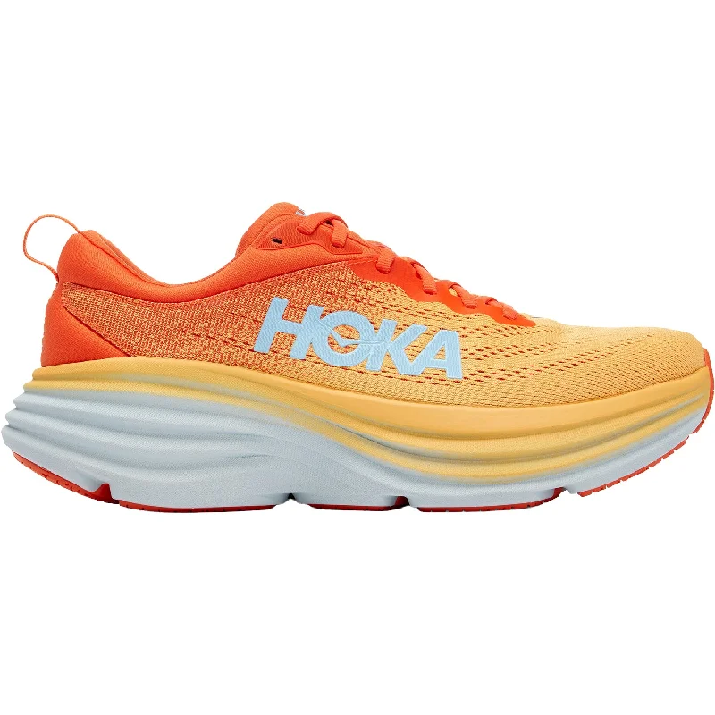 Athletic shoes for night paths-Men's Hoka Bondi 8 Puffin's Bill/Amber Yellow Mesh