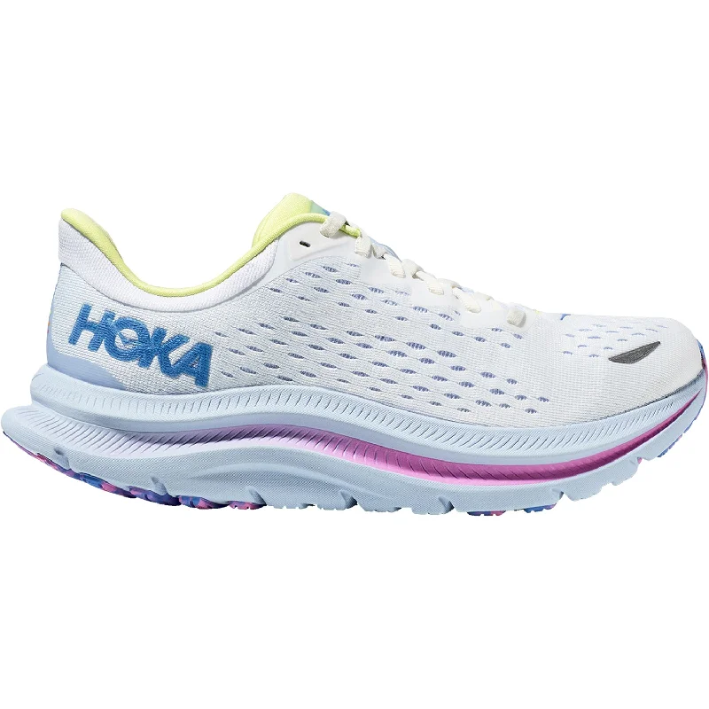 Athletic shoes for wet paths-Women's Hoka Kawana White/Ice Water Mesh