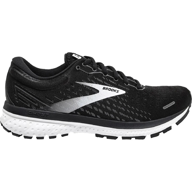 Athletic shoes for dusk trails-Women's Brooks Ghost 13 Black/Blackened Pearl/White Mesh