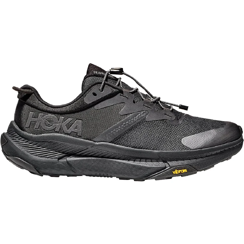 Athletic shoes with satin soles-Men's Hoka Transport Black/Black Mesh