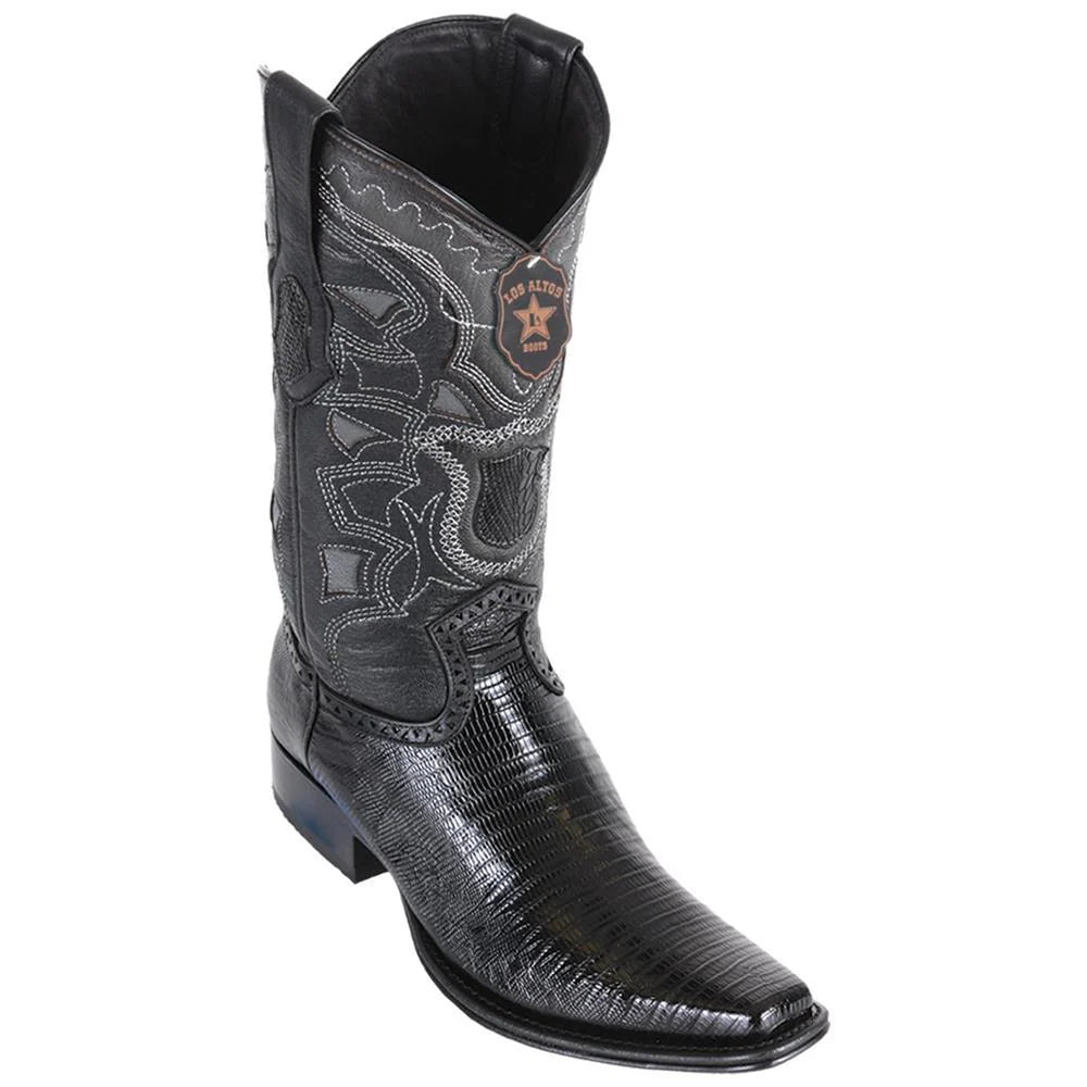 Cowboy boots for cowboy mesa bootsLos Altos 760705 Men's Black Genuine Teju European Square Toe Cowboy Boots