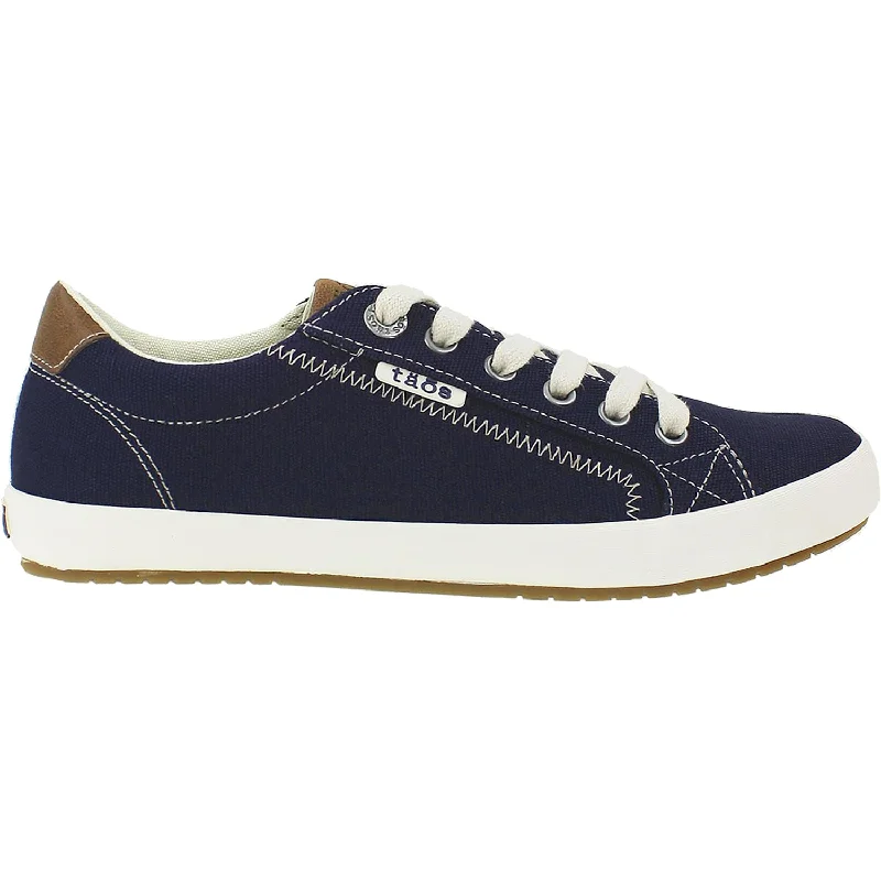 Casual shoes with dual-tone treads-Women's Taos Star Burst Navy Canvas