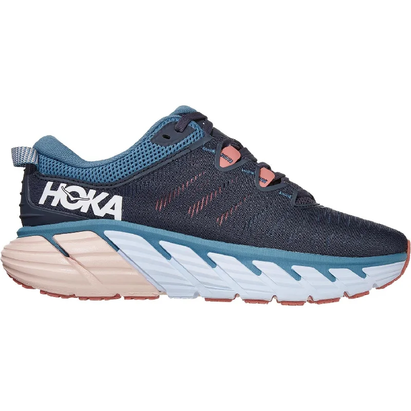 Athletic shoes for shin comfort-Women's Hoka One One Gaviota 3 Ombre Blue/Rosette Mesh