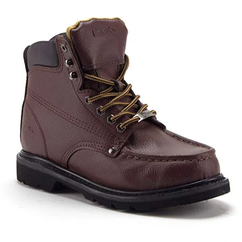 Ankle boots with soft studs-Men's Brown Ankle High Water Resistant Premium Construction Safety Work Boots