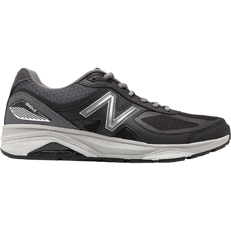 Athletic shoes with striped designs-Men's New Balance M1540BK3 Running Shoes Black/Castlerock Synthetic/Mesh