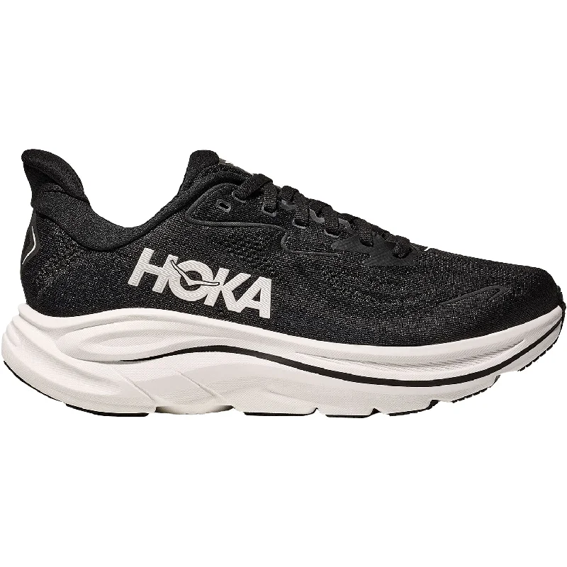 Athletic shoes for dusty roads-Women's Hoka Clifton 10 Black/White Mesh