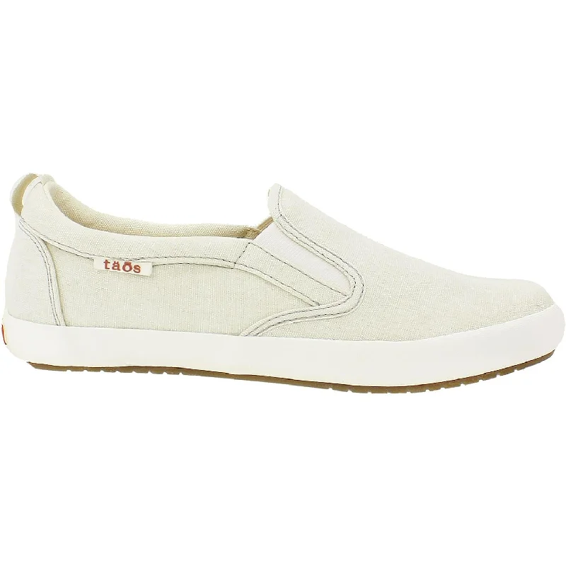 Casual shoes for casual roller rinks-Women's Taos Dandy Beige Wash Canvas