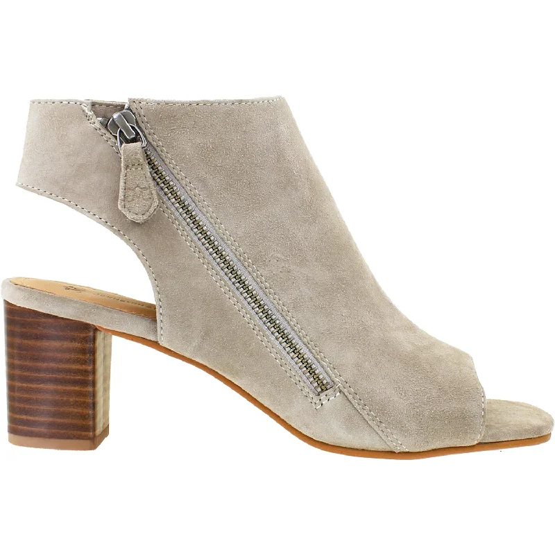 Trendy Booties for women with simple elegance-Women's Johnston & Murphy Evelyn Side Zip Bootie Taupe Kid Suede