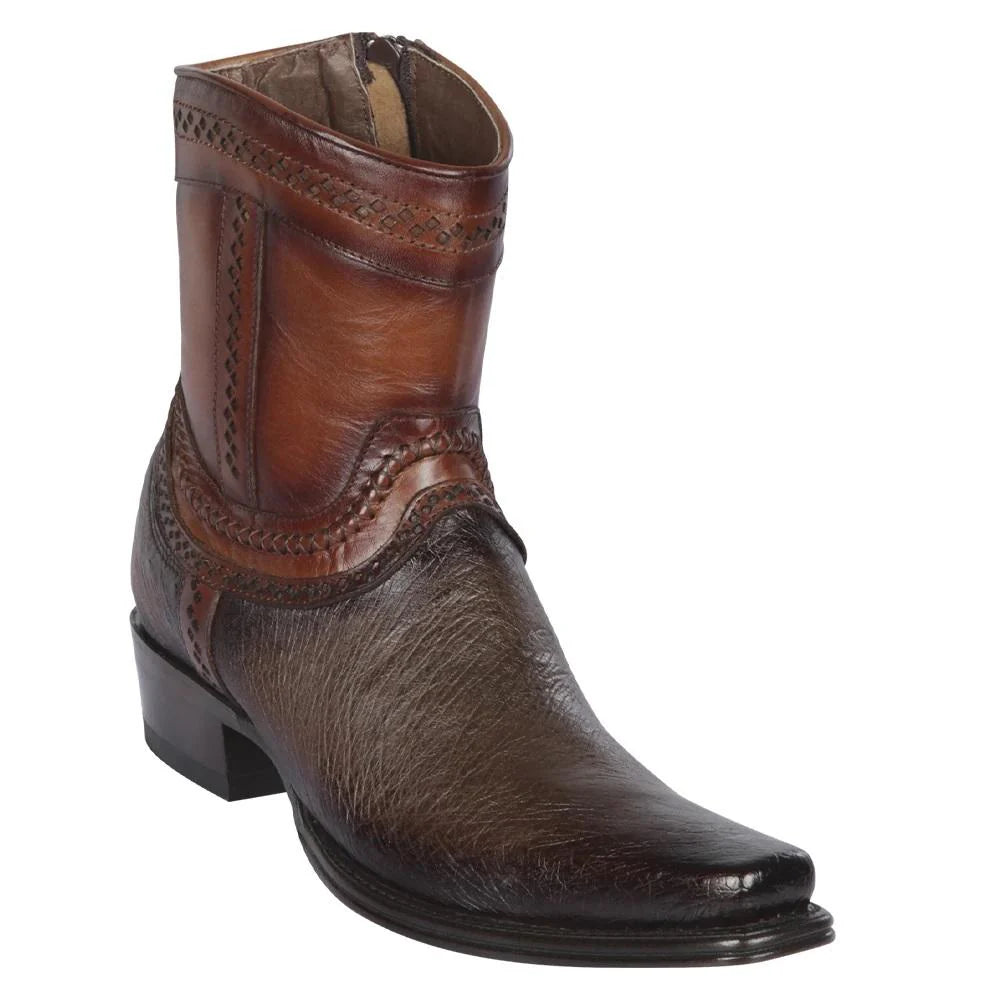 Cowboy boots for rugged mesa comfortLos Altos 76B9716 Men's Faded Brown Genuine Smooth Ostrich European Square Toe Cowboy Boots