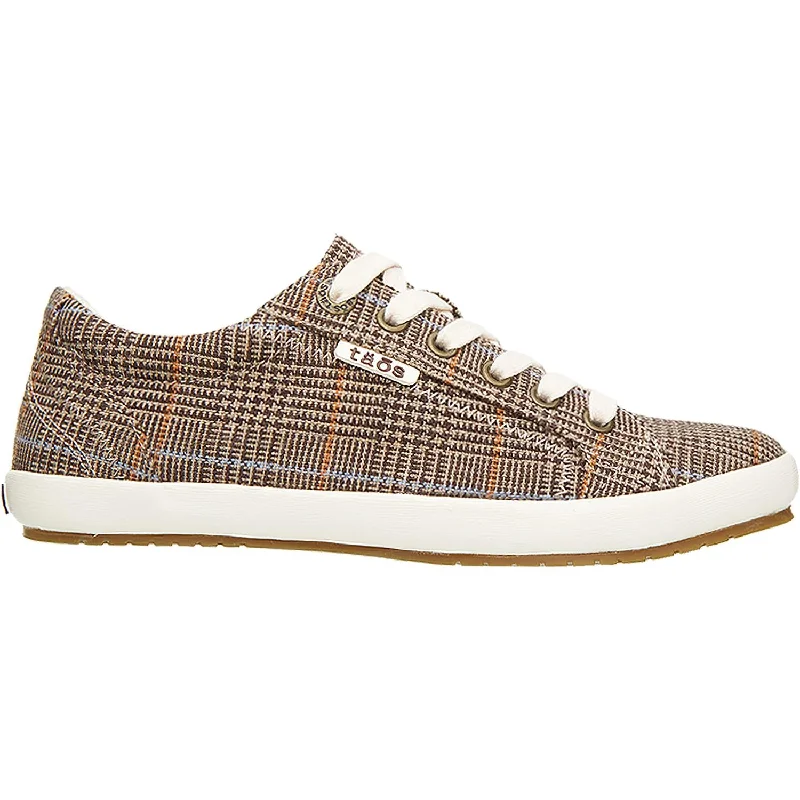 Casual shoes for casual fire pits-Women's Taos Star Brown Plaid Fabric