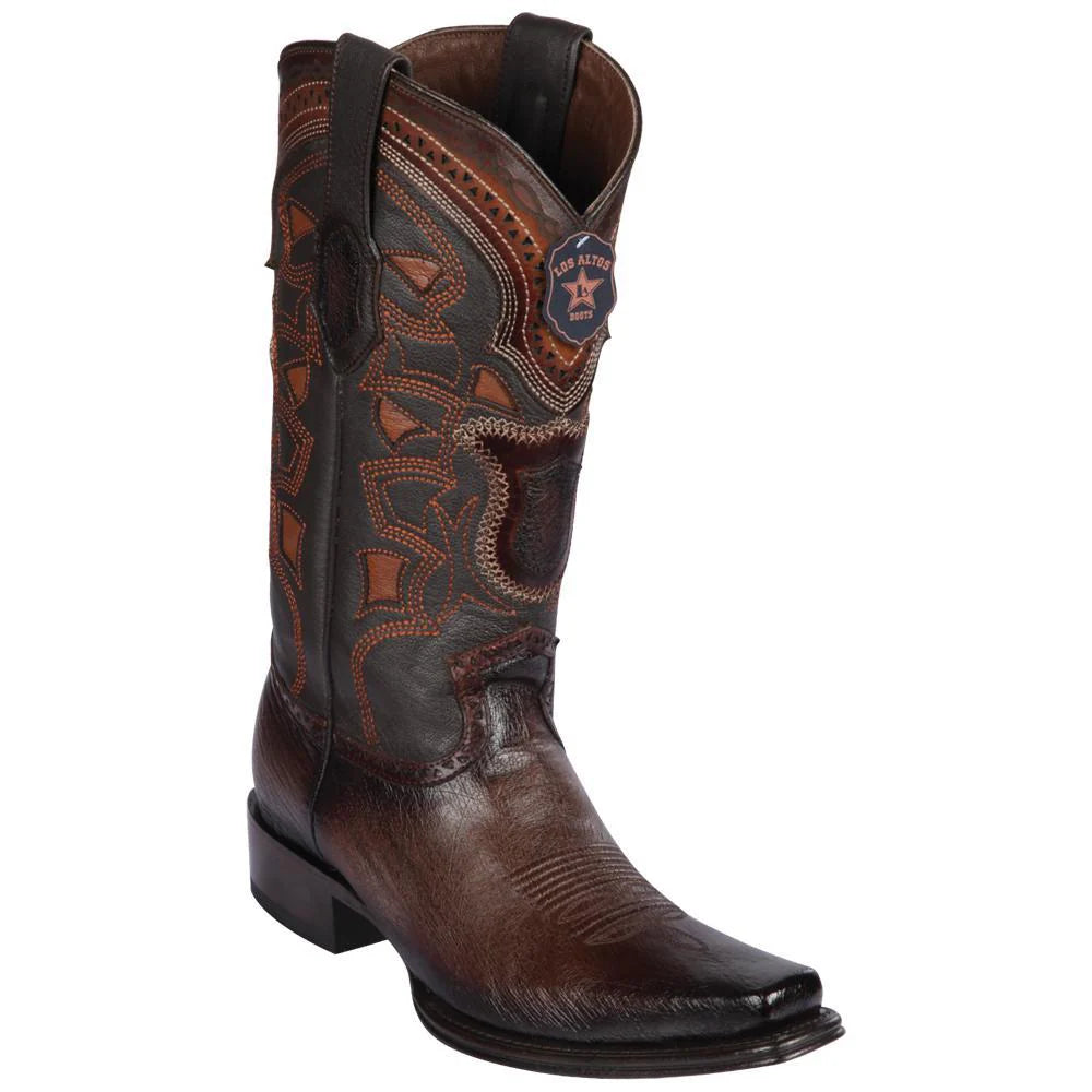 Cowboy boots for dusty ridge comfortLos Altos 769716 Men's Faded Brown Genuine Smooth Ostrich European Square Toe Cowboy Boots