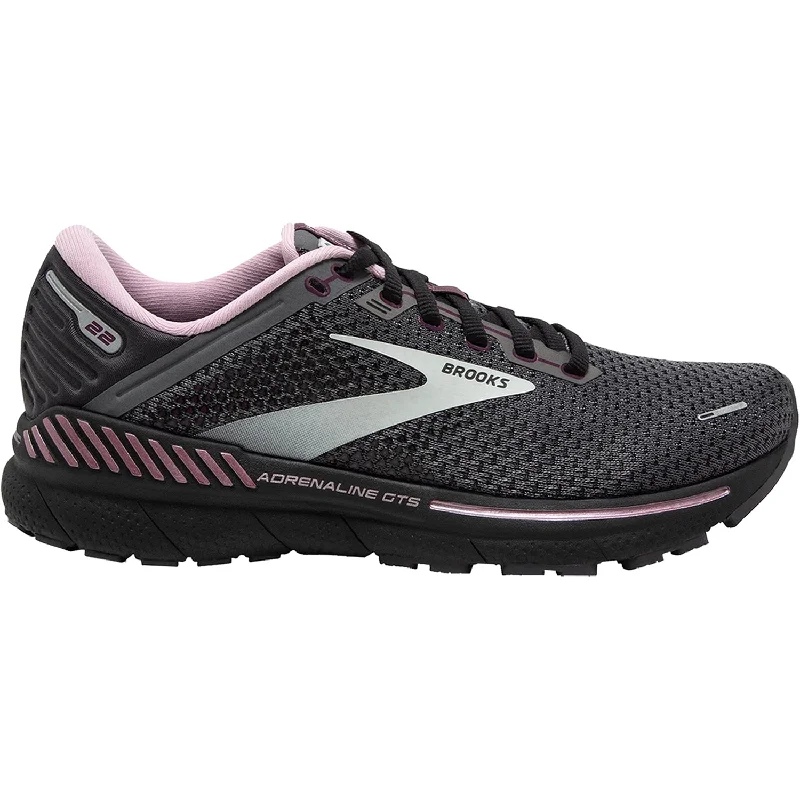 Athletic shoes with trendy heels-Women's Brooks Adrenaline GTS 22 Pearl/Black/Metallic Mesh