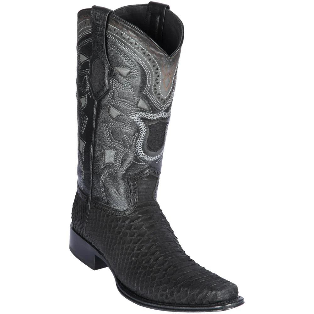 Cowboy boots for western corral comfortLos Altos 76N5705 Men's Black Genuine Python European Square Toe Cowboy Boots