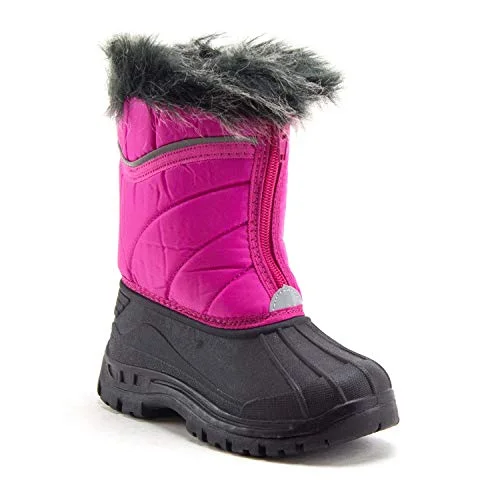 snow boots for long winter hikesJazamé Toddler Girls' ICY Waterproof Fur Lined Winter Rain Snow Boots