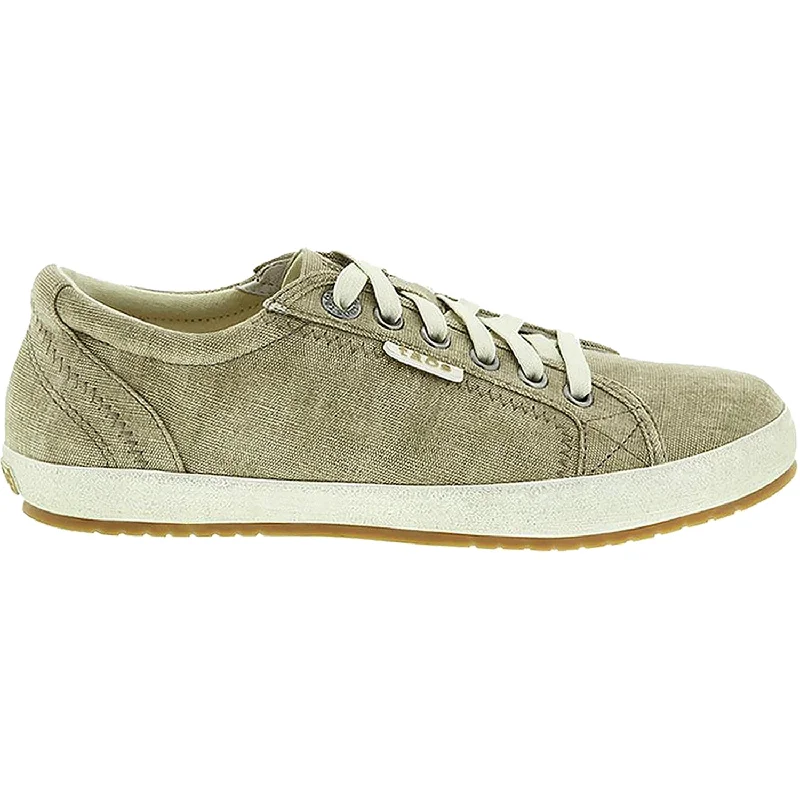 Casual shoes for casual waterfront days-Women's Taos Star Khaki Washed Canvas