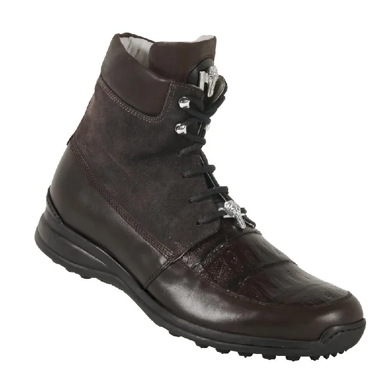 Ankle boots with neat leather-Mauri 8790 Sport Rust Genuine Alligator/Nappa/Suede Ankle Boots