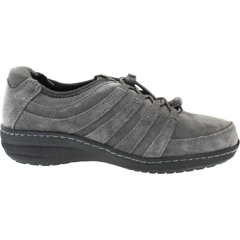 Casual shoes with neutral stitching-Women's Aetrex Laney Charcoal Suede