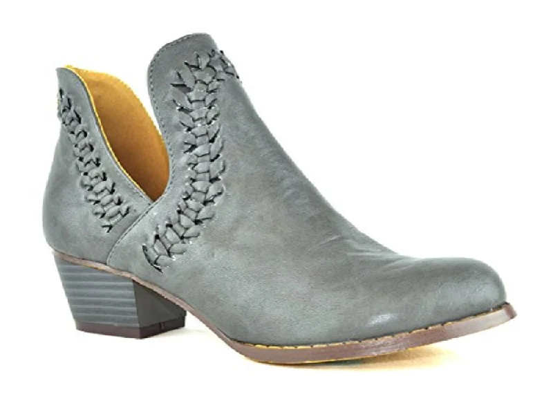 Ankle boots for busy style-Women's Ted-8 Low Stacked Heeled Women's Ankle Boots