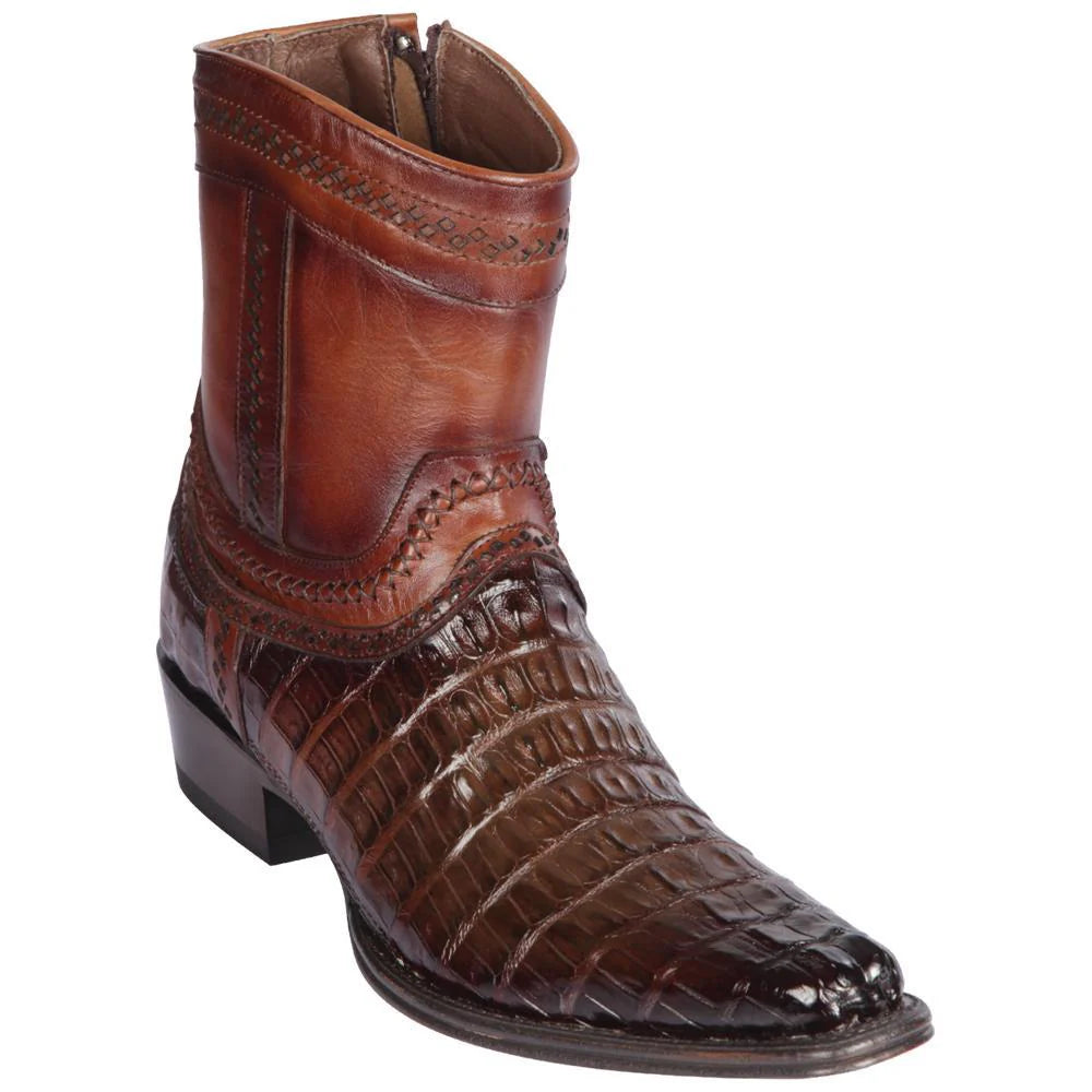 Cowboy boots for western lore wearLos Altos 76B0116 Men's Faded Brown Caiman Tail European Square Toe Cowboy Boots